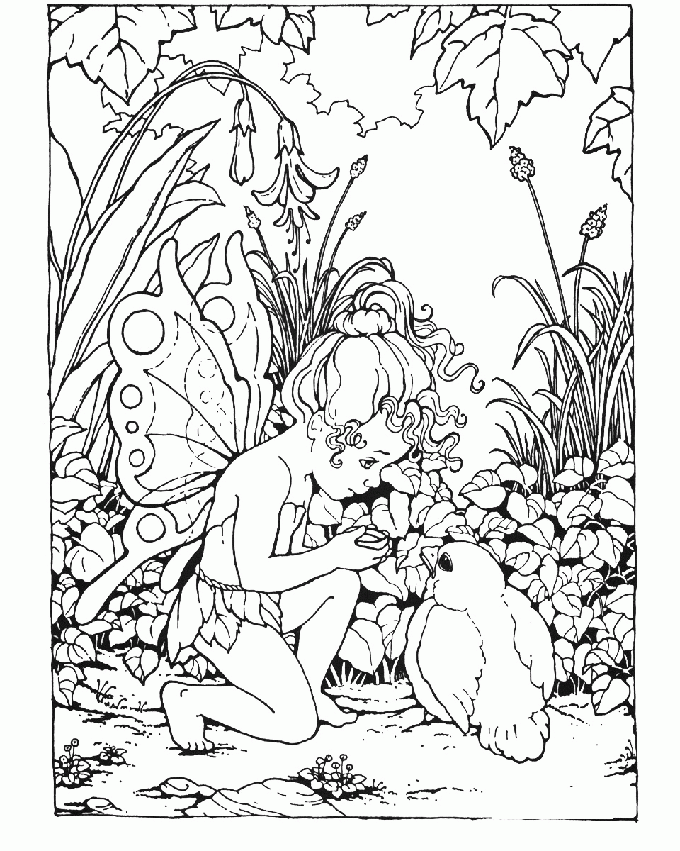 Adult Coloring Page Fairy Printable Sheets Free Printable Fairy Pages 2021 a 1852 Coloring4free