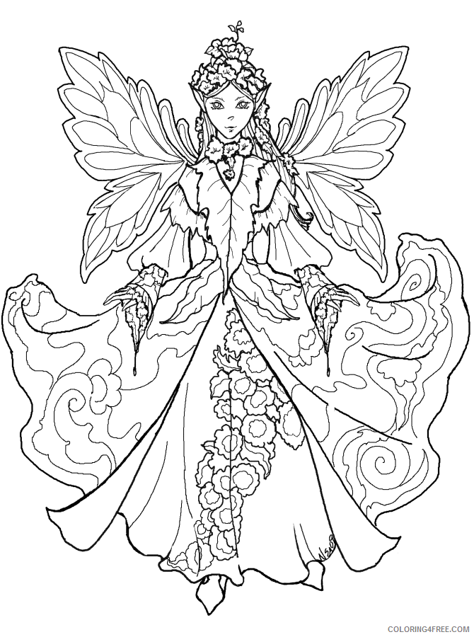 Adult Coloring Page Fairy Printable Sheets Free Printable png 2021 a 1850 Coloring4free