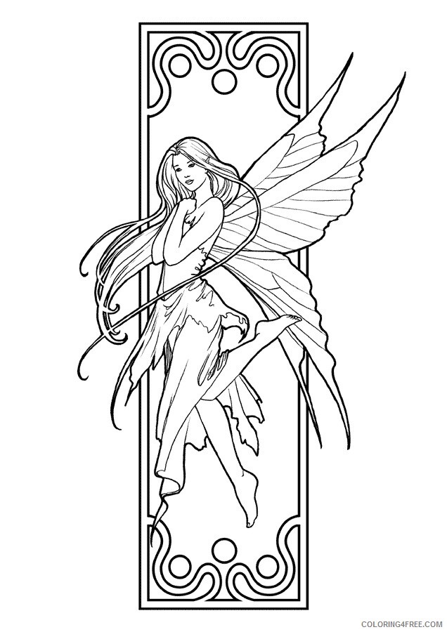 Adult Coloring Page Fairy Printable Sheets Pin by Dominique Vincenzi Lummus 2021 a 1853 Coloring4free