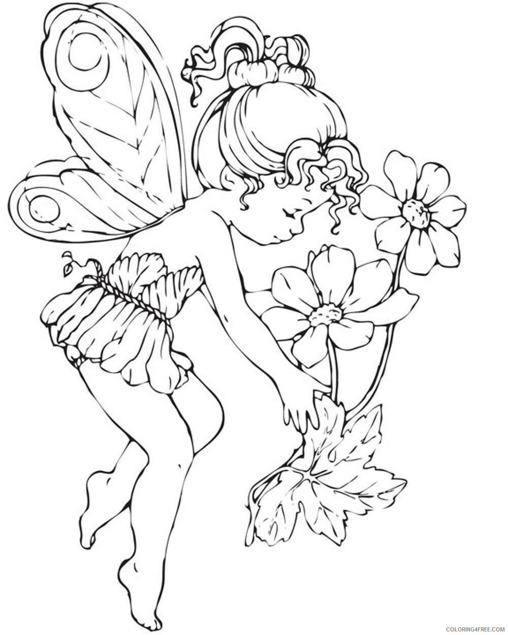Adult Coloring Page Fairy Printable Sheets fairy for adults 2021 a 1843 Coloring4free