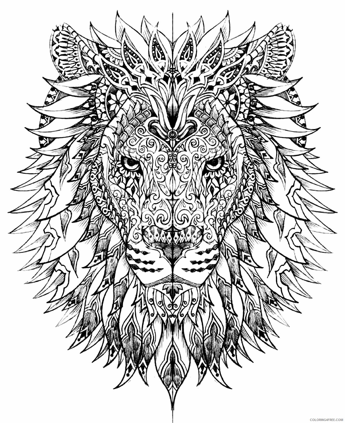 Adult Coloring Pages Animals Printable Sheets Animal for adults 2021 a 1897 Coloring4free