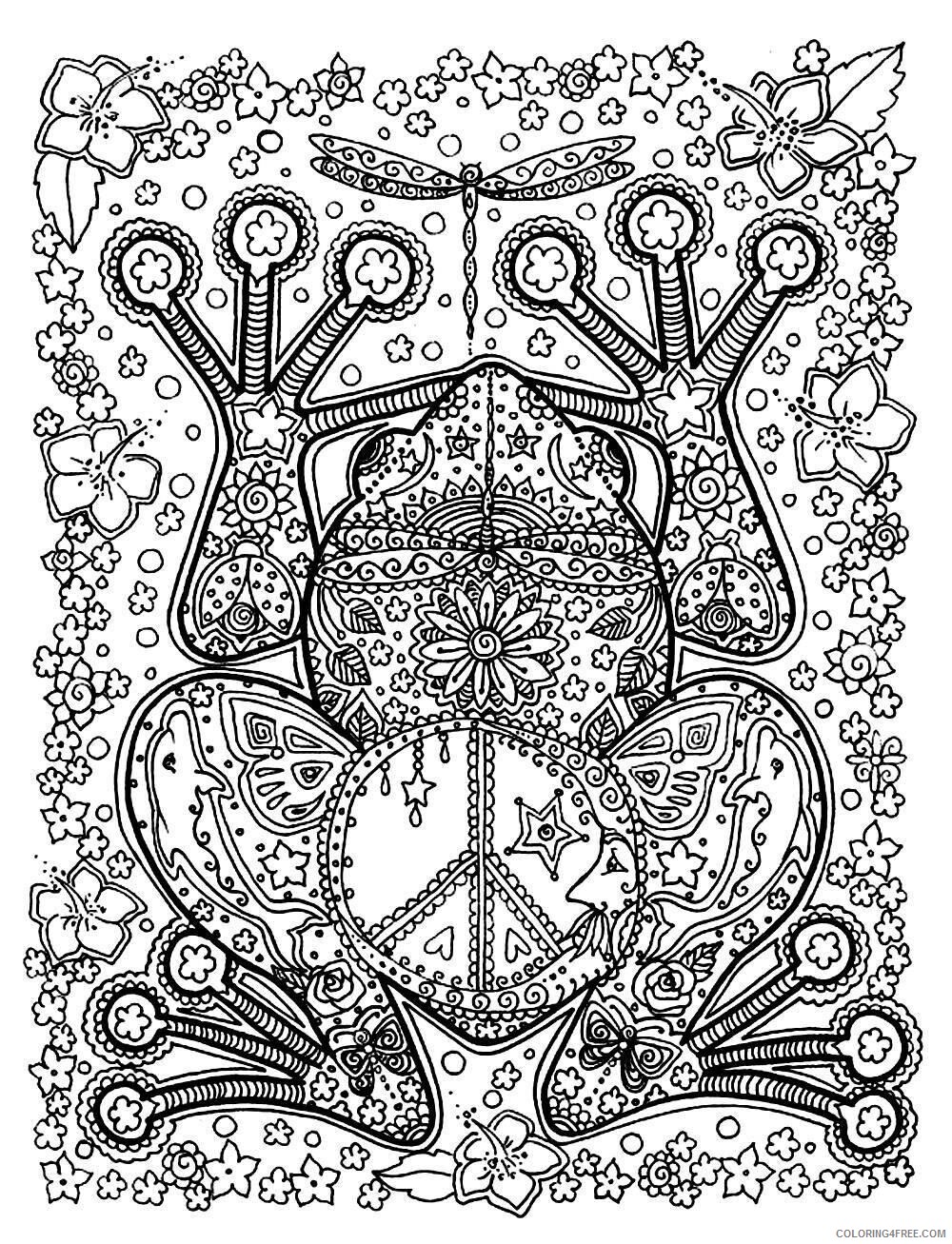 Adult Coloring Pages Animals Printable Sheets Print adult animals big frog 2021 a 1907 Coloring4free