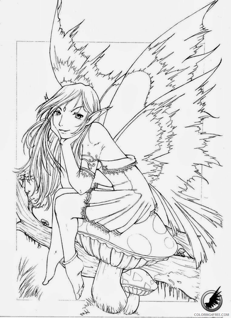 Adult Coloring Pages Fairies Printable Sheets Adult Fairies Printable 2021 a 1910 Coloring4free