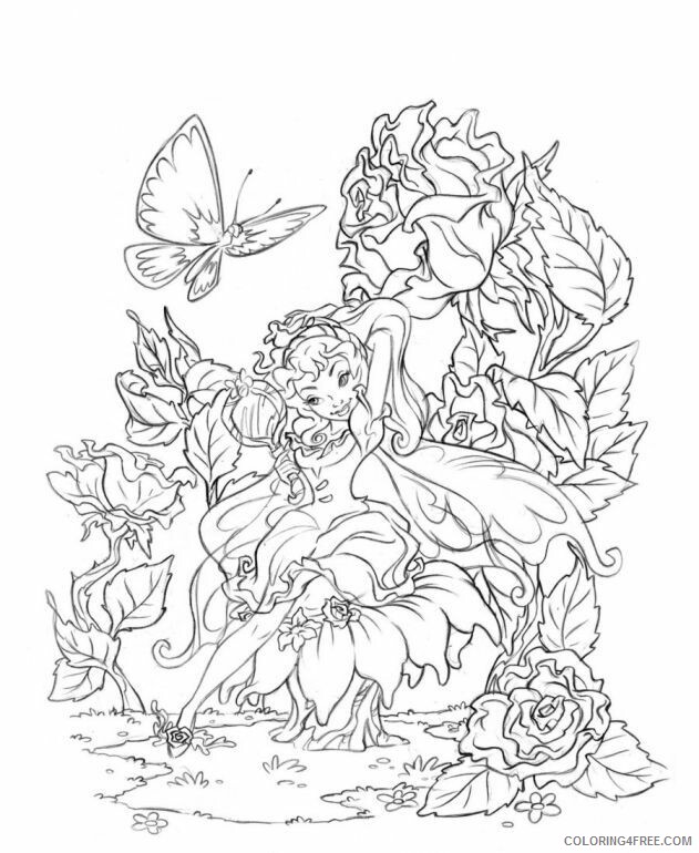 Adult Coloring Pages Fairies Printable Sheets Fairy Sheet Pages 2021 a 1918 Coloring4free