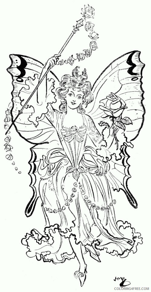 Adult Coloring Pages Fairies Printable Sheets Free Of Free 2021 a 1921 Coloring4free