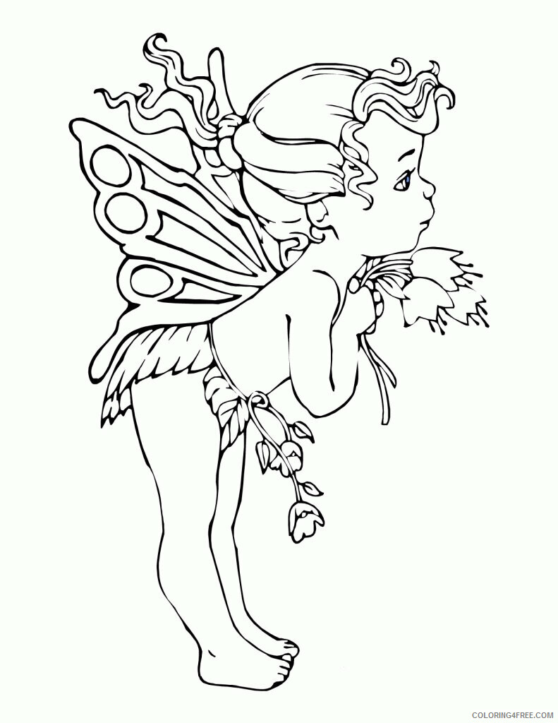 Adult Coloring Pages Fairies Printable Sheets free adult fairy pages 2021 a 1919 Coloring4free
