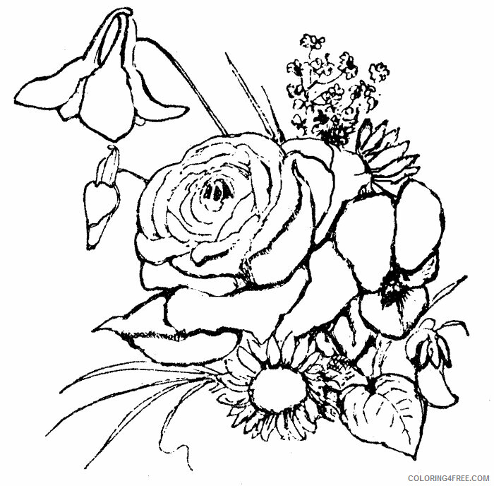 Adult Coloring Pages Flowers Printable Sheets Flower For Adults 2021 a 1933 Coloring4free