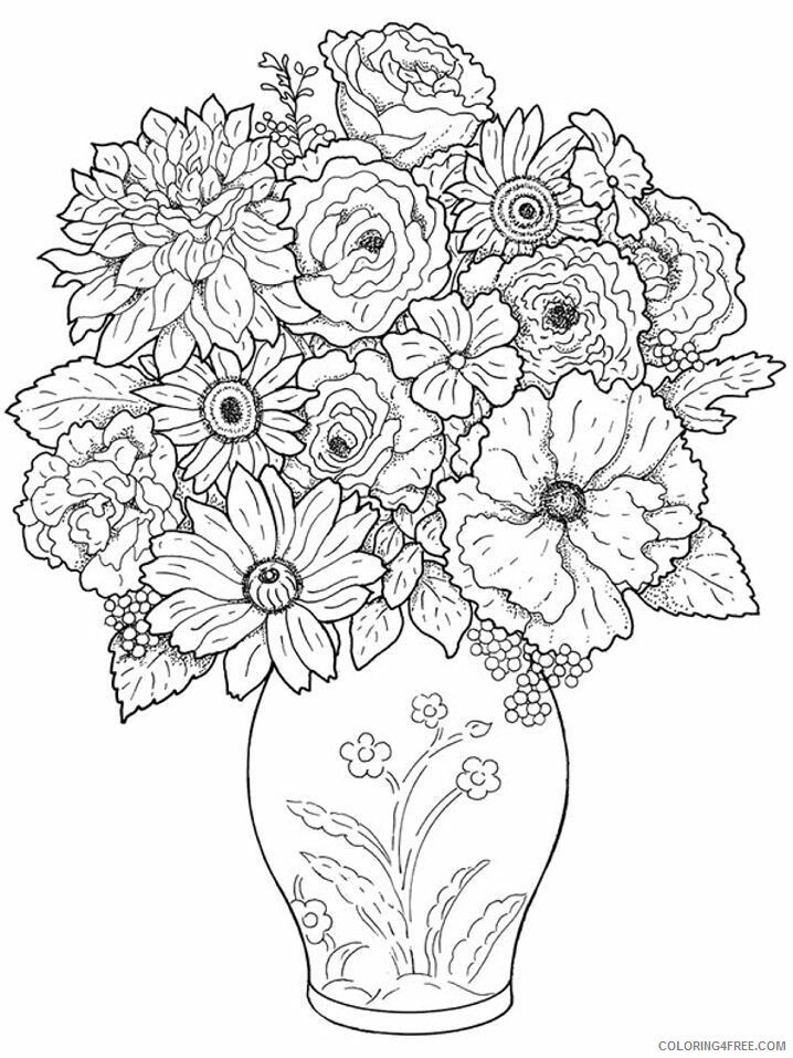 Adult Coloring Pages Flowers Printable Sheets flowers dibujos jpg 2021 a 1936 Coloring4free