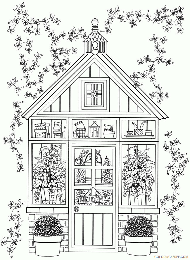 Adult Coloring Pages Landscapes Printable Sheets Clumsy Doodle 25 Free 2021 a 1969 Coloring4free