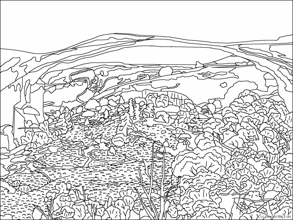 Adult Coloring Pages Landscapes Printable Sheets Free Pages 2021 a 1975 Coloring4free
