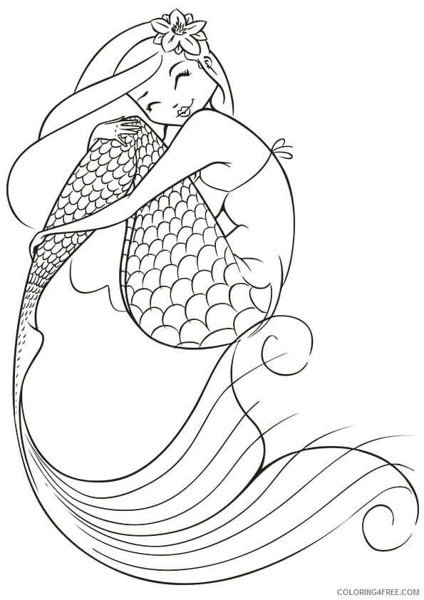 Adult Coloring Pages Mermaid Printable Sheets Adult Mermaids Free 2021 a 2016 Coloring4free