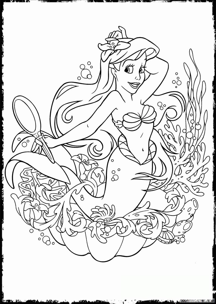 Adult Coloring Pages Mermaid Printable Sheets Advanced Mermaids Coloring 2021 a 2017 Coloring4free