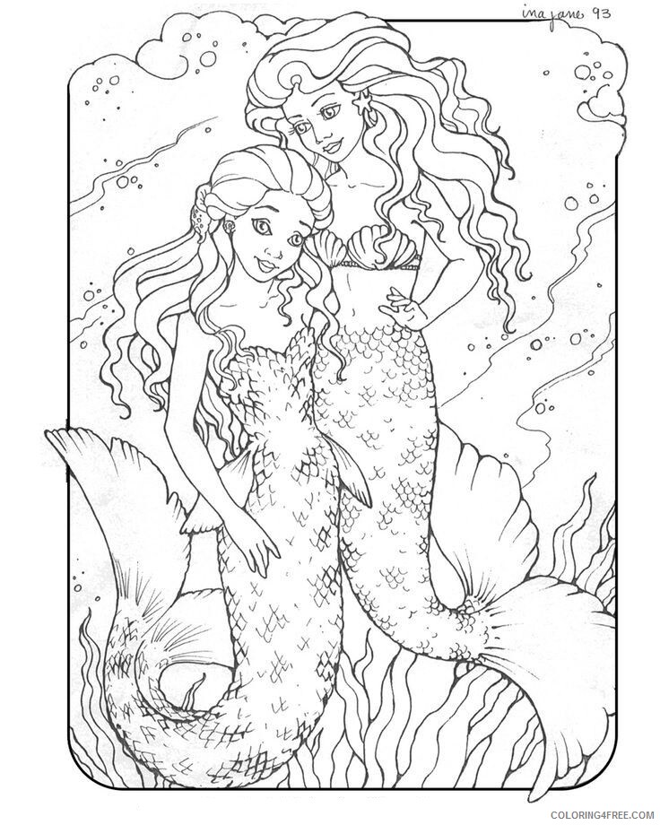 Adult Coloring Pages Mermaid Printable Sheets Pin by Doris Dubois on 2021 a 2025 Coloring4free