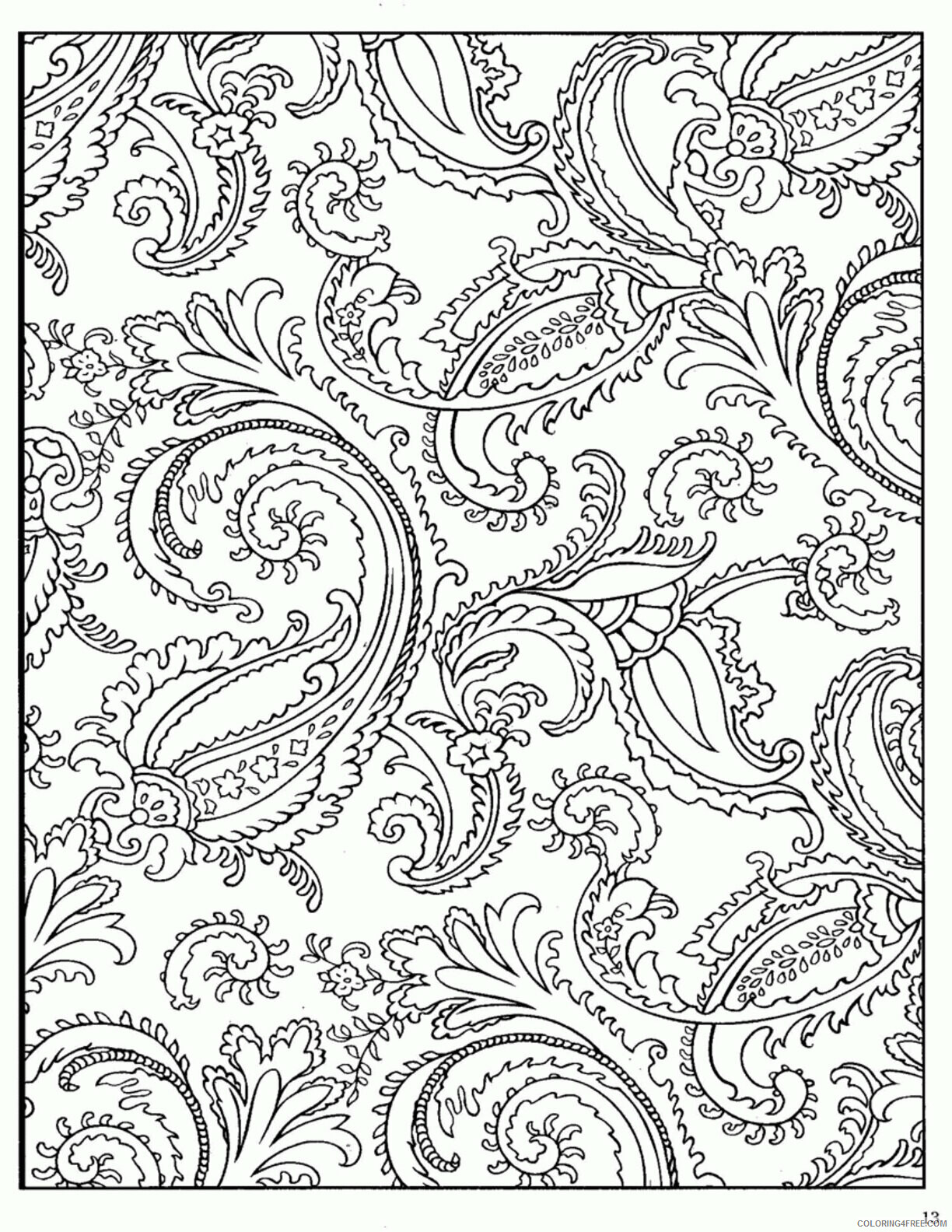 Adult Coloring Pages Paisley Printable Sheets 11 Pics of Paisley Heart 2021 a 2056 Coloring4free