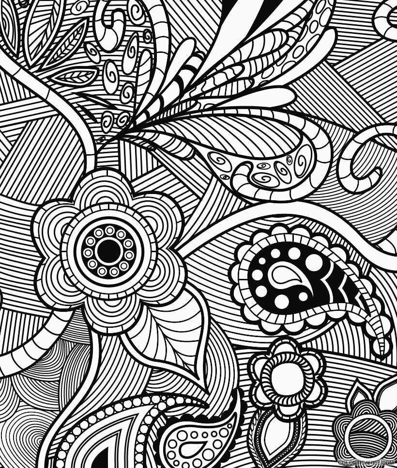 Adult Coloring Pages Paisley Printable Sheets Adult Flowers 2021 a 2058 Coloring4free