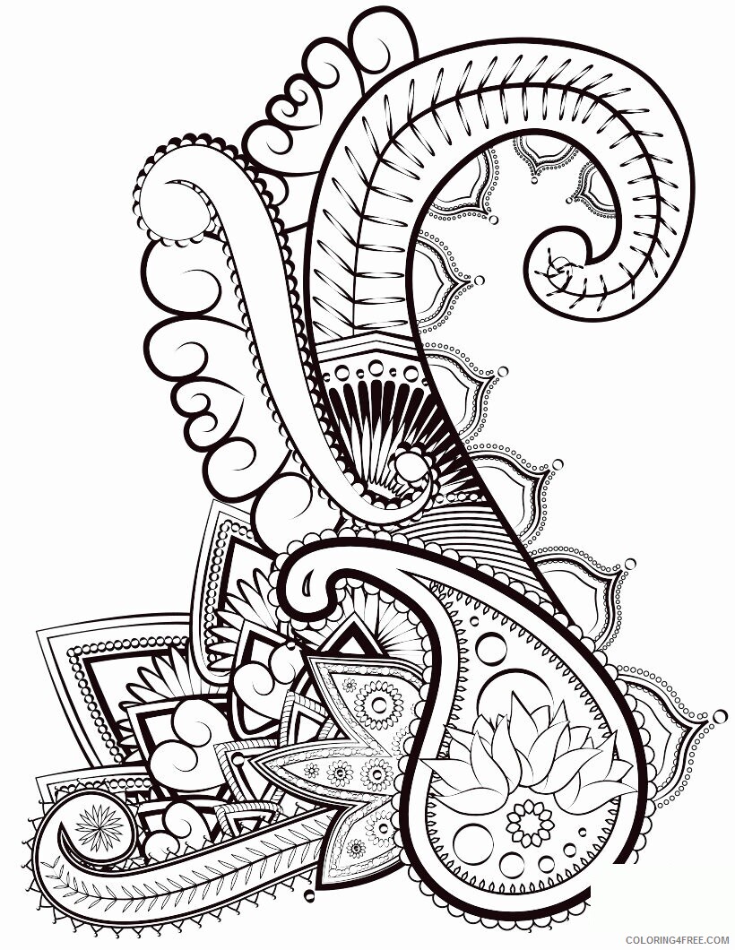 Adult Coloring Pages Paisley Printable Sheets FLORAL OR PAISLEY PATTERNS Free 2021 a 2070 Coloring4free
