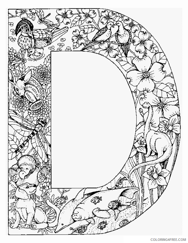 Adult Coloring Pages Printable Sheets Animal Alphabet Letters to Print 2021 a 1863 Coloring4free