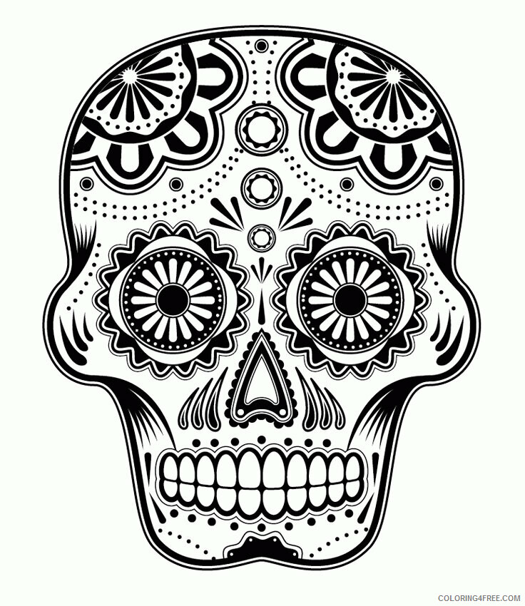 Adult Coloring Pages Skull Printable Sheets Free Printable Sugar Skull Coloring 2021 a 2111 Coloring4free