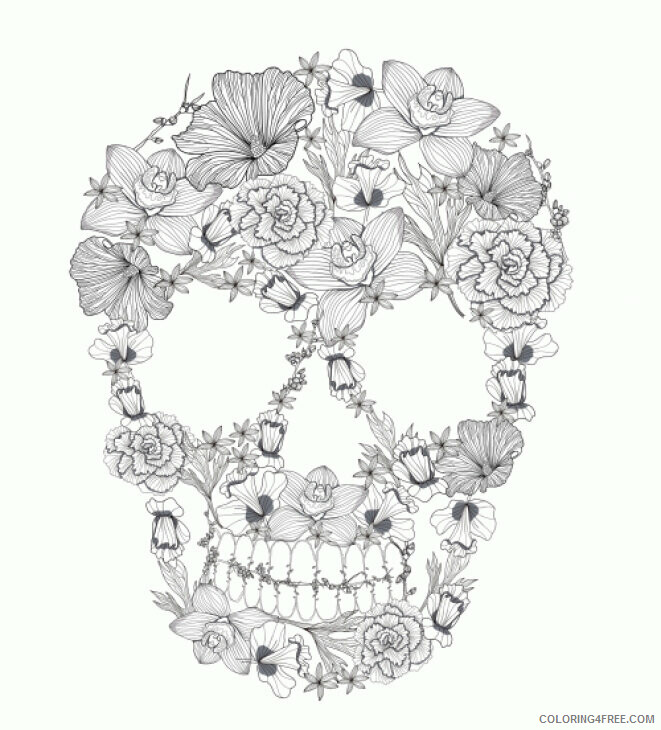 Adult Coloring Pages Skull Printable Sheets Skull For Adults Pages 2021 a 2122 Coloring4free