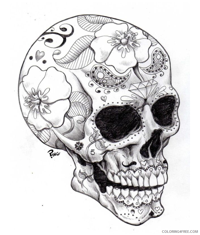 Adult Coloring Pages Skulls Printable Sheets Scrap Addicts Release Your Inner 2021 a 2136 Coloring4free