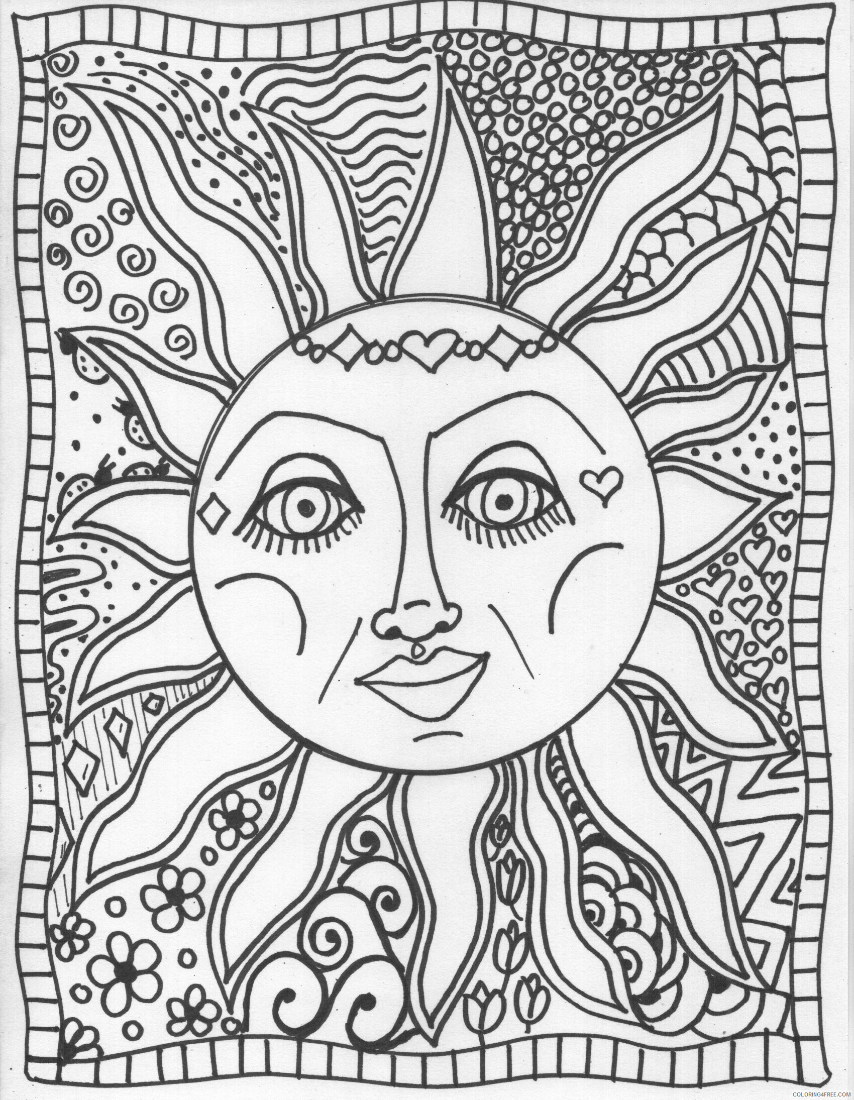 Adult Coloring Pages of The Sun Printable Sheets Best Photos of Sun Coloring 2021 a 2040 Coloring4free