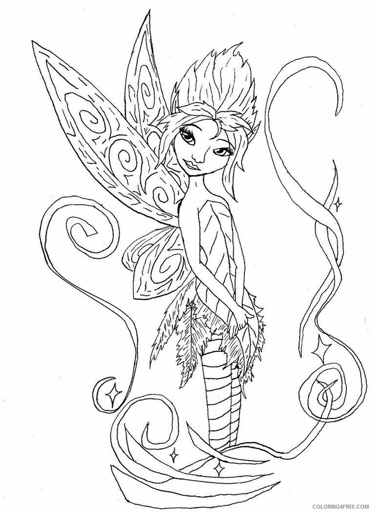 Adult Fairy Coloring Page Printable Sheets Fairy Free Printable 2021 a 2171 Coloring4free