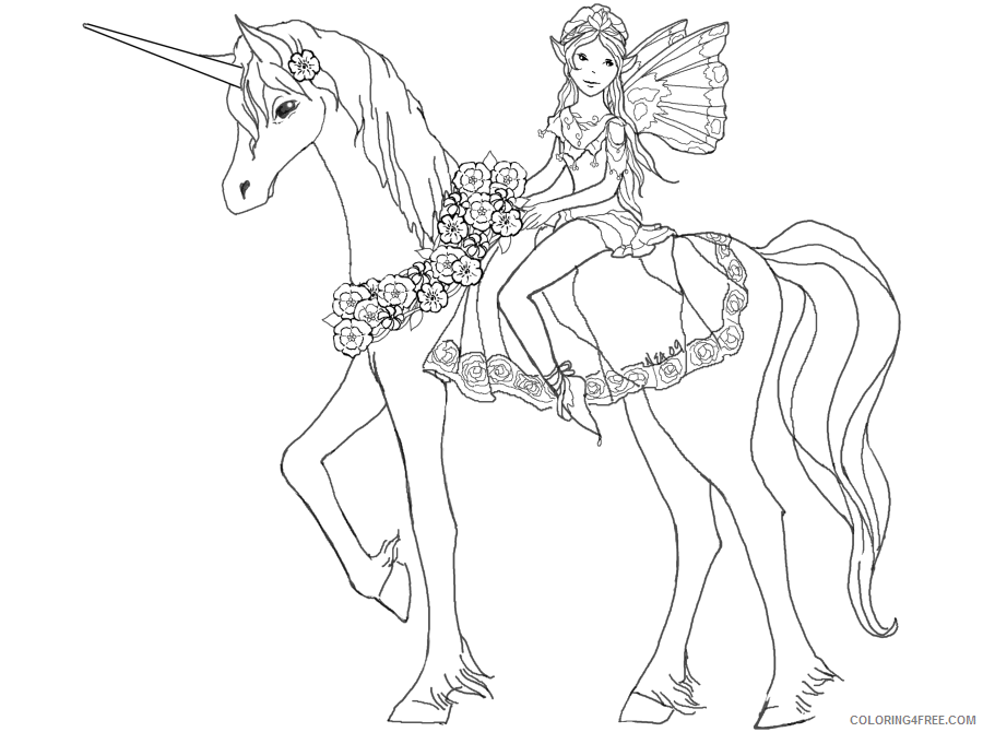Adult Fairy Coloring Pages Printable Sheets fairy and unicorn Colouring Pages 2021 a 2175 Coloring4free