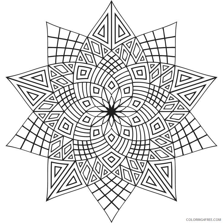 Adult Geometric Coloring Pages Printable Sheets Geometric mandala page for 2021 a 2228 Coloring4free