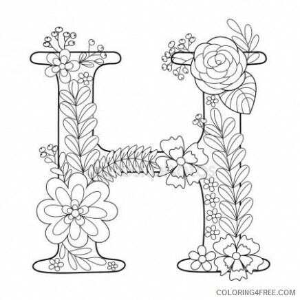 Adult Letter H Coloring Pages Printable Sheets Letter H book for 2021 a 2236 Coloring4free