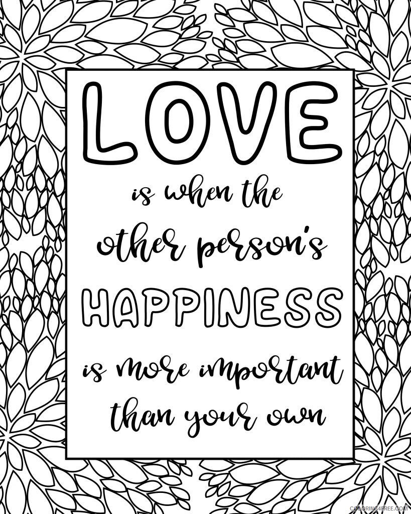 Adult Quotes Coloring Pages Printable Sheets Free Printable Love Quotes Coloring 2021 a Coloring4free