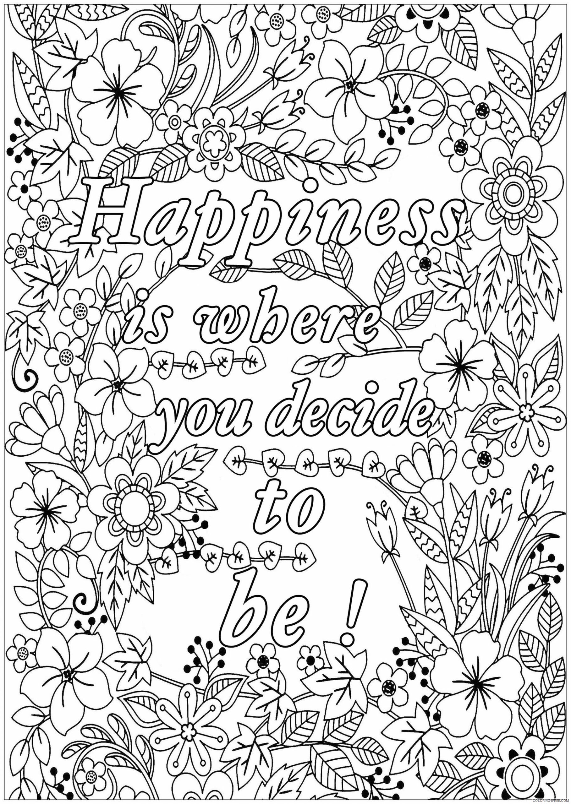 Adult Quotes Coloring Pages Printable Sheets Love Quotes Quote Cute Coloring 2021 a Coloring4free