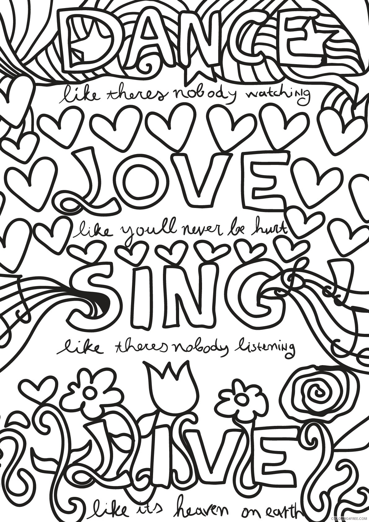 Adult Quotes Coloring Pages Printable Sheets inspiring quotes Adult 2021 a 2280 Coloring4free
