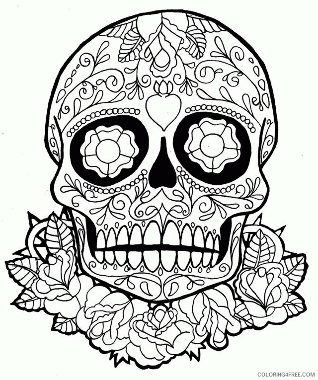 Adult Skull Coloring Pages Printable Sheets For 2021 a 2296 Coloring4free