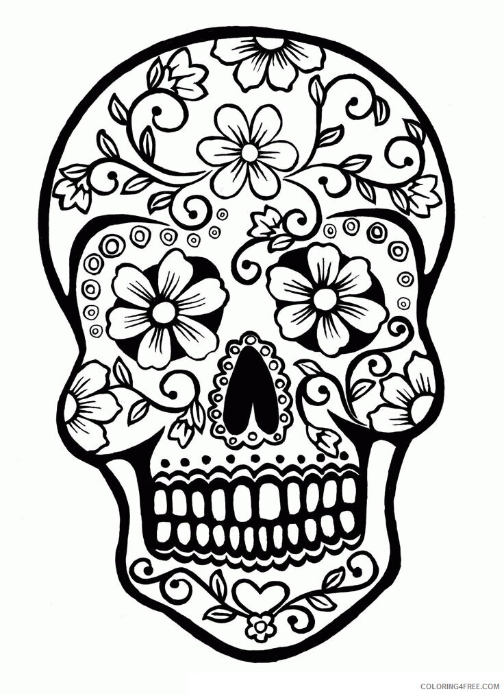Adult Skull Coloring Pages Printable Sheets Related Skull item 2021 a 2304 Coloring4free