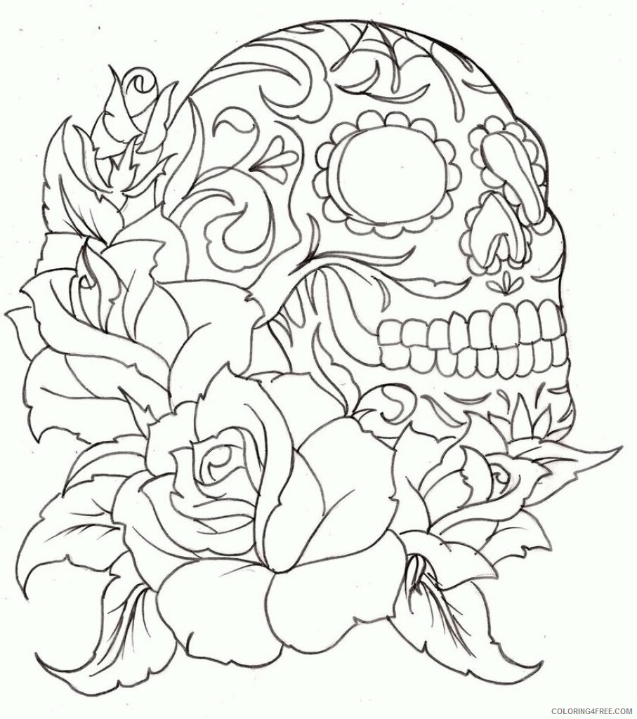 Adult Skull Coloring Pages Printable Sheets for adults skull 2021 a 2297 Coloring4free
