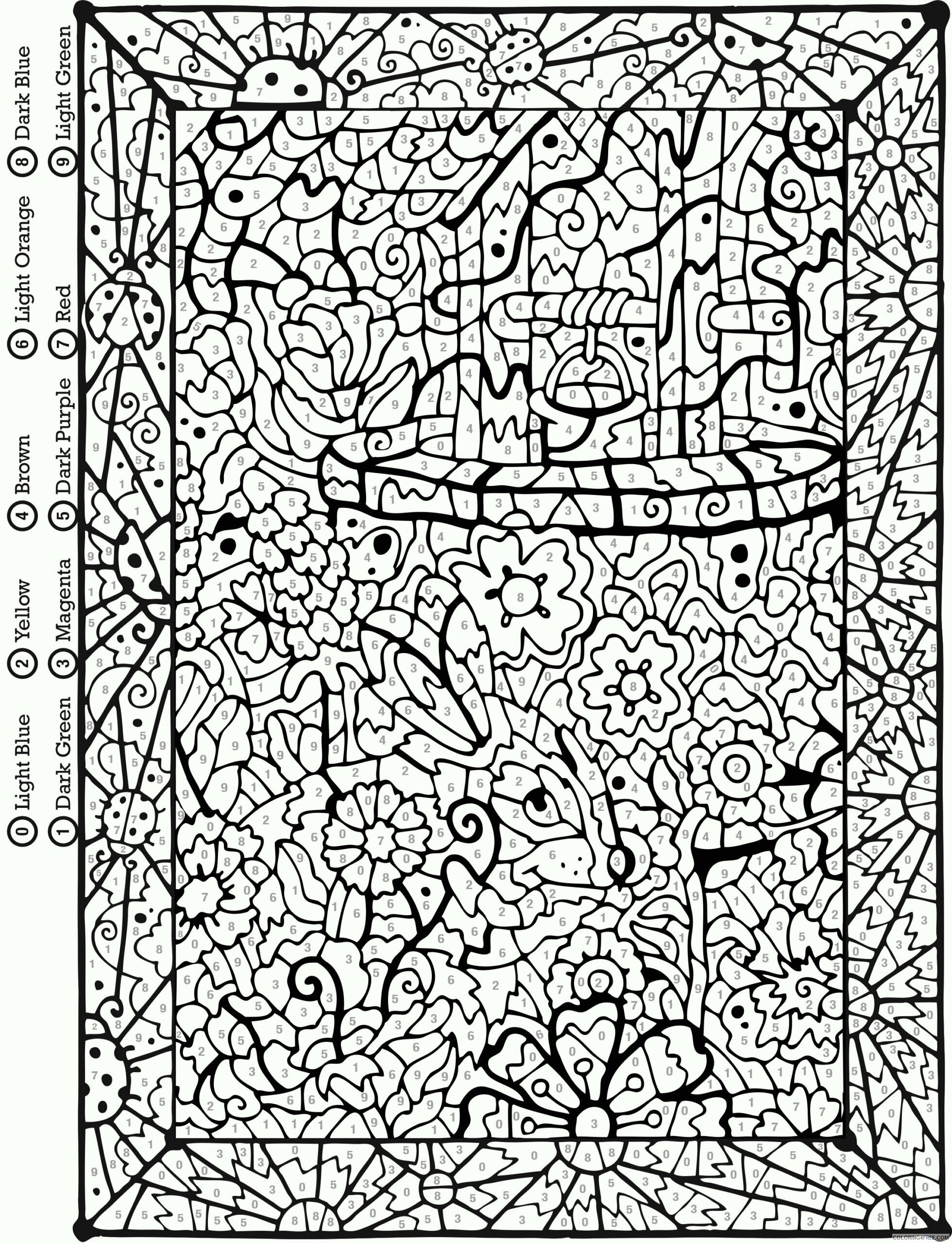 Advanced Color by Number Coloring Pages Printable Sheets lego travel case 2021 a 2328 Coloring4free