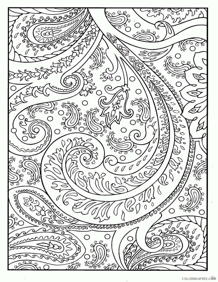 Advanced Coloring Book Pages Printable Sheets Paisley Designs Book Printable 2021 a 2349 Coloring4free