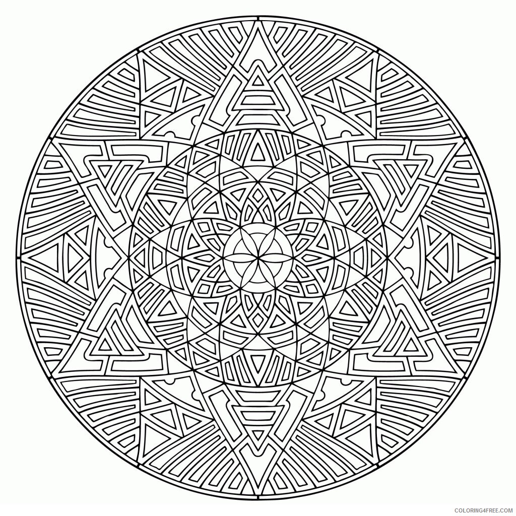 Advanced Geometric Coloring Pages Printable Sheets advanced geometric Hard 2021 a 2445 Coloring4free