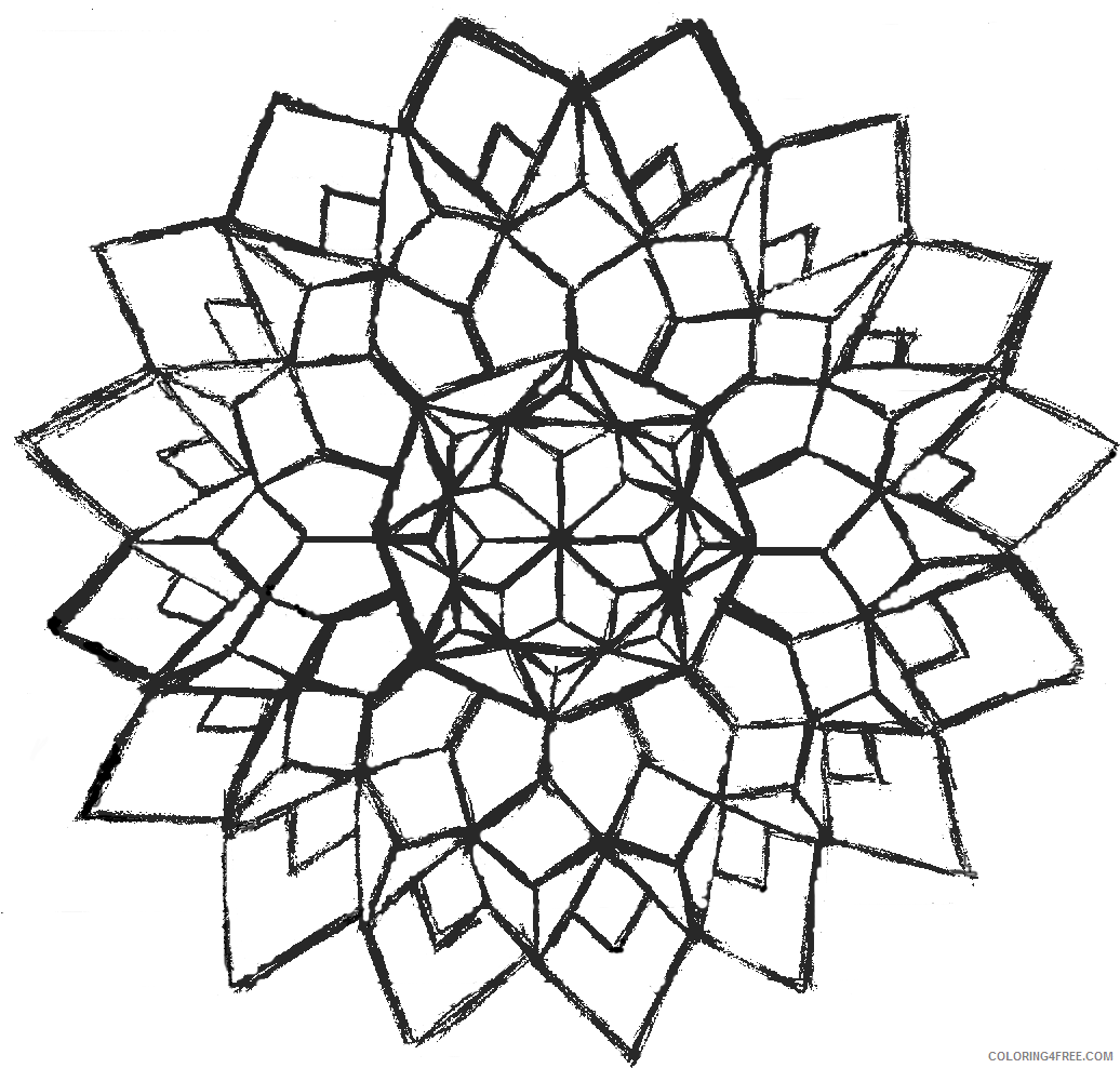Advanced Geometric Coloring Pages Printable Sheets advanced geometric design 2021 a 2444 Coloring4free