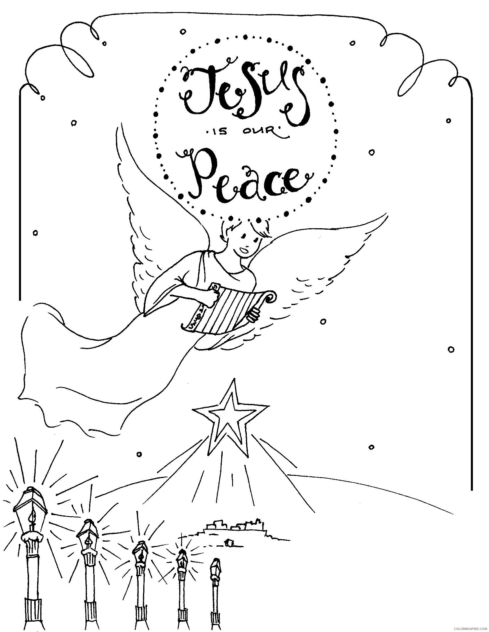 Advent Coloring Pages Free Printable Printable Sheets Angels Over Bethlehem Page 2021 a Coloring4free