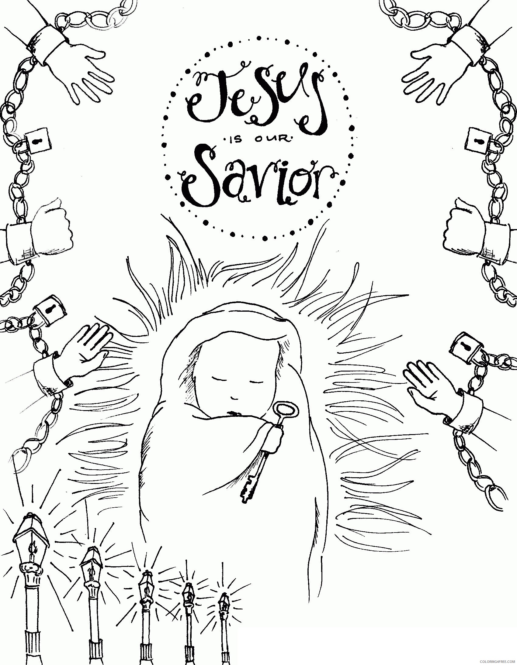 Advent Free Coloring Pages Printable Sheets Baby Jesus is our Savior 2021 a 2537 Coloring4free