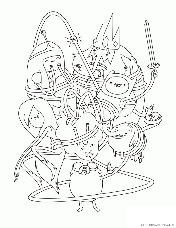 Adventure Coloring Pages Printable Sheets Adventure Time Finn and friends 2021 a 2578 Coloring4free