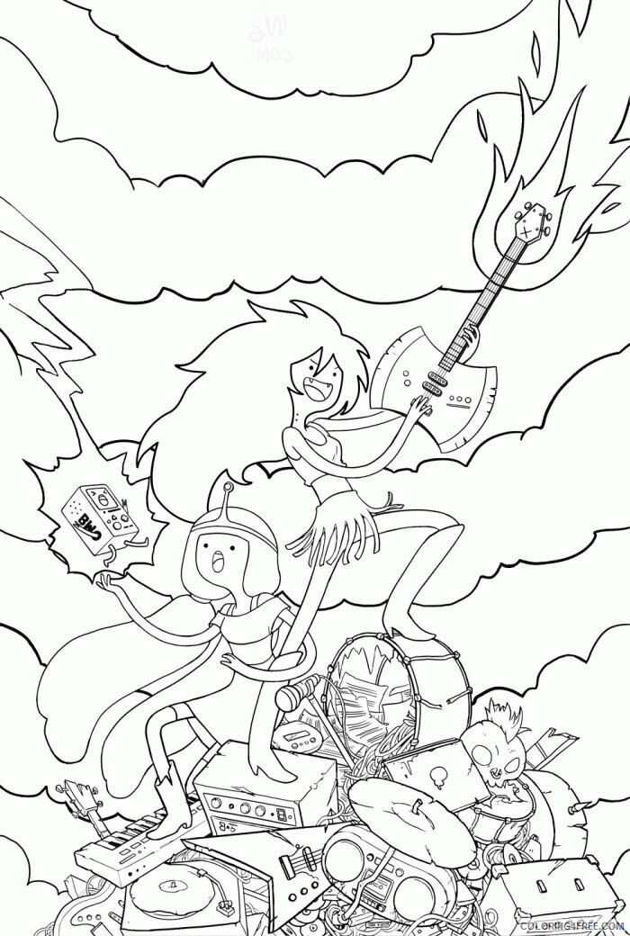 Adventure Coloring Pages Printable Sheets Adventure Time Marceline And Princess 2021 a 2583 Coloring4free