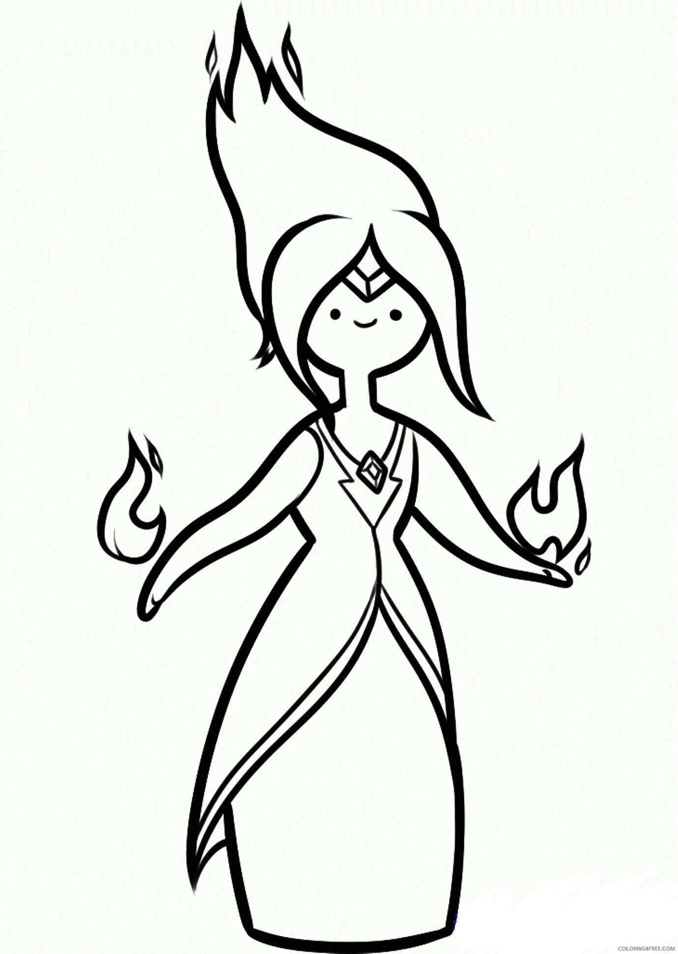 Adventure Time Coloring Pages Online Printable Sheets Princess Flame 2021 a 2658 Coloring4free