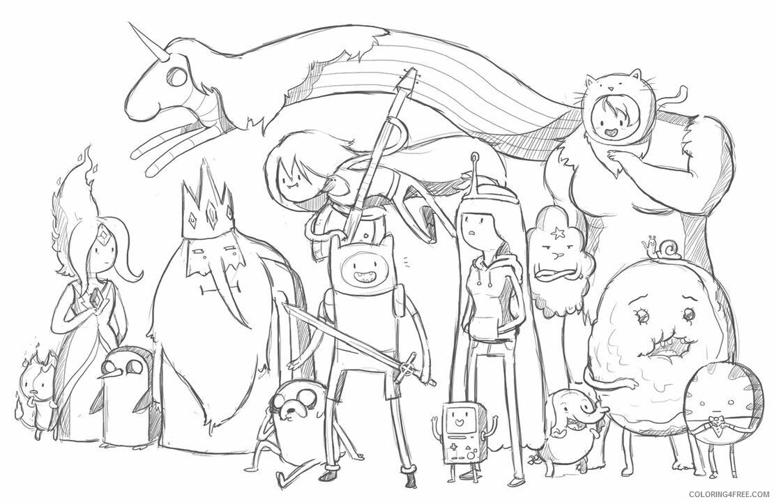 Adventure Time Coloring Pages Online Printable Sheets adventure time Only 2021 a 2642 Coloring4free