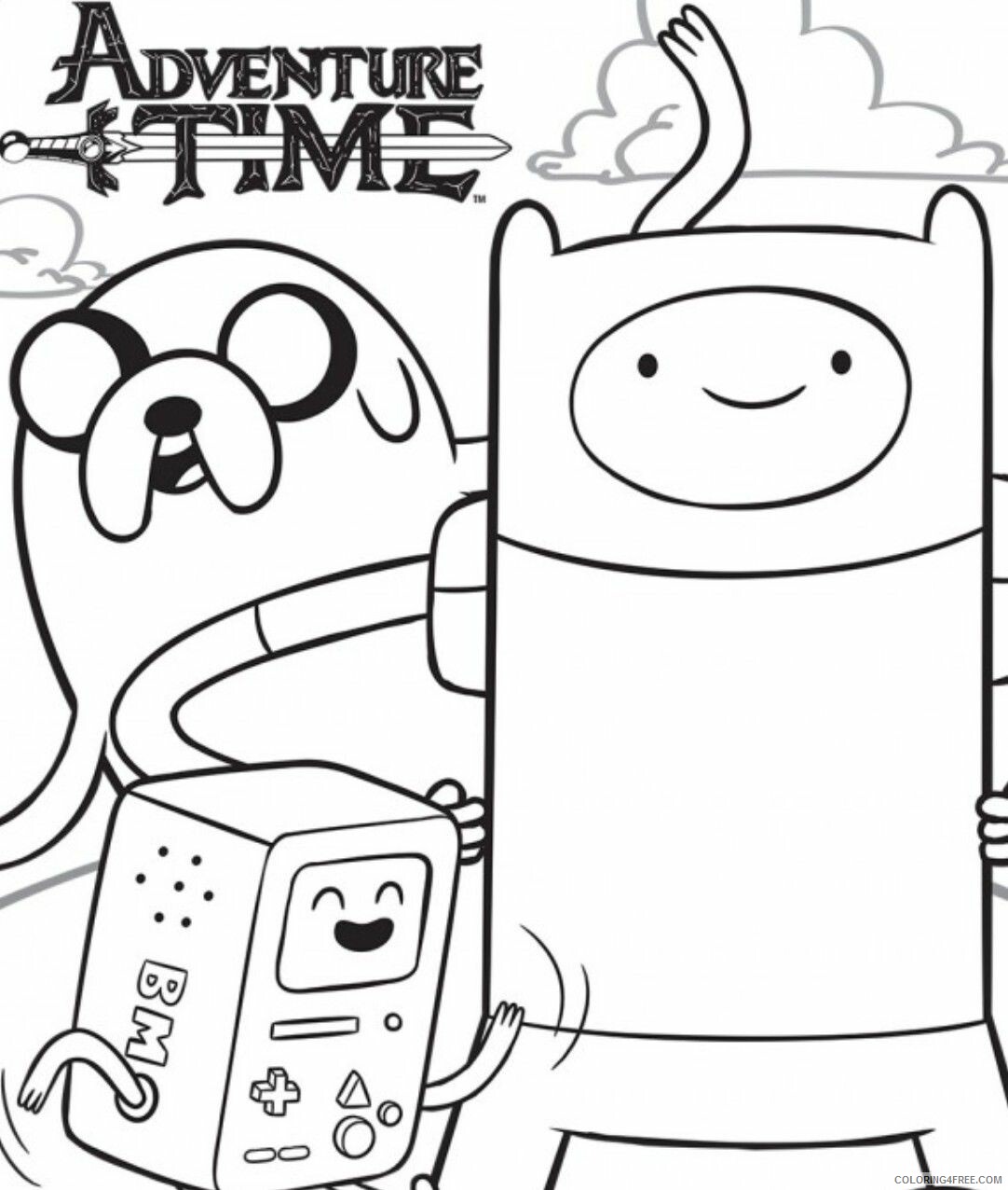 Adventure Time Coloring Pages Online Printable Sheets adventure time Only 2021 a 2643 Coloring4free