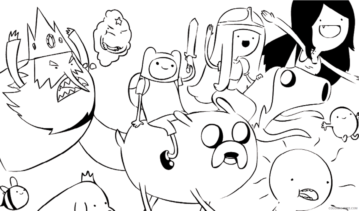Adventure Time Coloring Pages Online Printable Sheets adventure time Only 2021 a 2644 Coloring4free