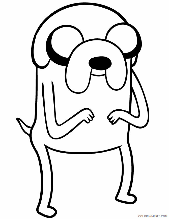 Adventure Time Coloring Pages Printable Sheets Jake The Dog 2021 a 2681 Coloring4free