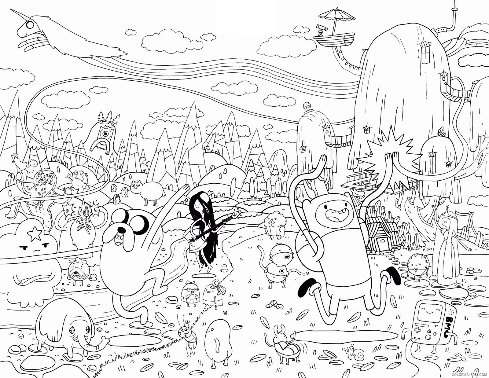 Adventure Time Free Coloring Pages Printable Sheets Adventure Time To 2021 a 2708 Coloring4free