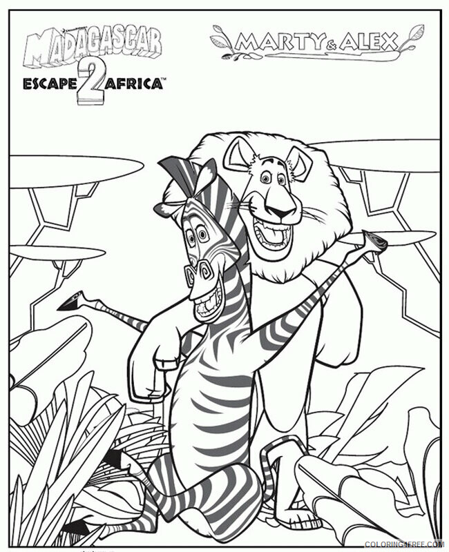 Africa Coloring Pages for Kids Printable Sheets Lion madagascar escape 2021 a 2726 Coloring4free